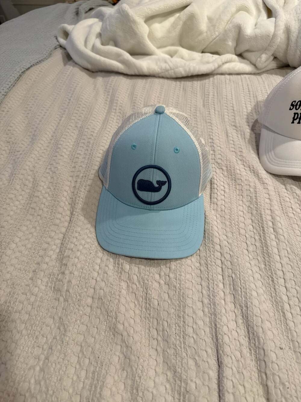Vineyard Vines Light BLUE whale Unisex One Size Trucker Mesh Hat Cap Snapback